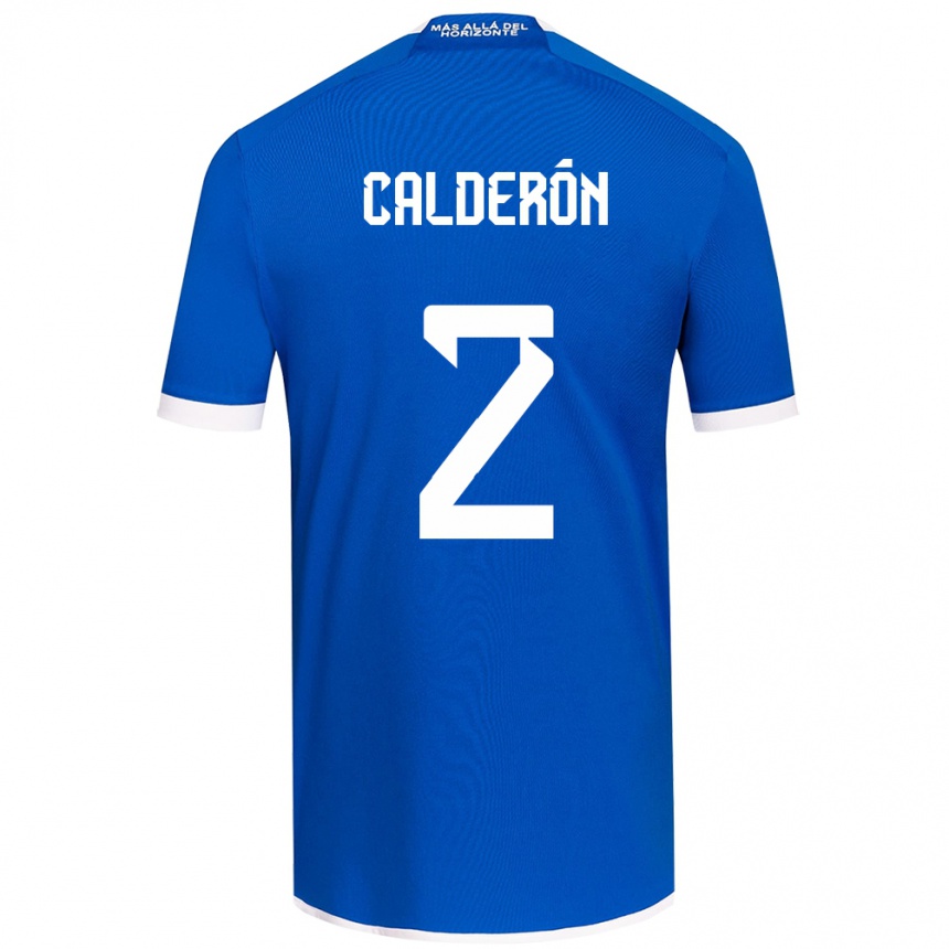 Niño Fútbol Camiseta Franco Calderón #2 Azul Blanco 1ª Equipación 2024/25