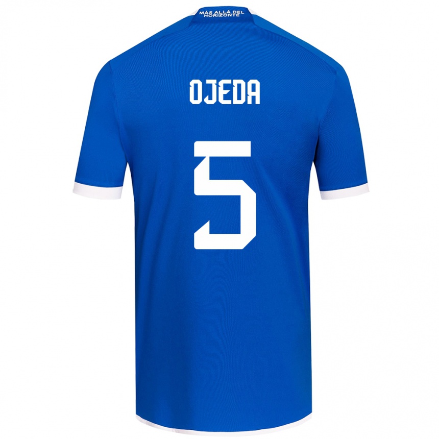 Niño Fútbol Camiseta Emmanuel Ojeda #5 Azul Blanco 1ª Equipación 2024/25