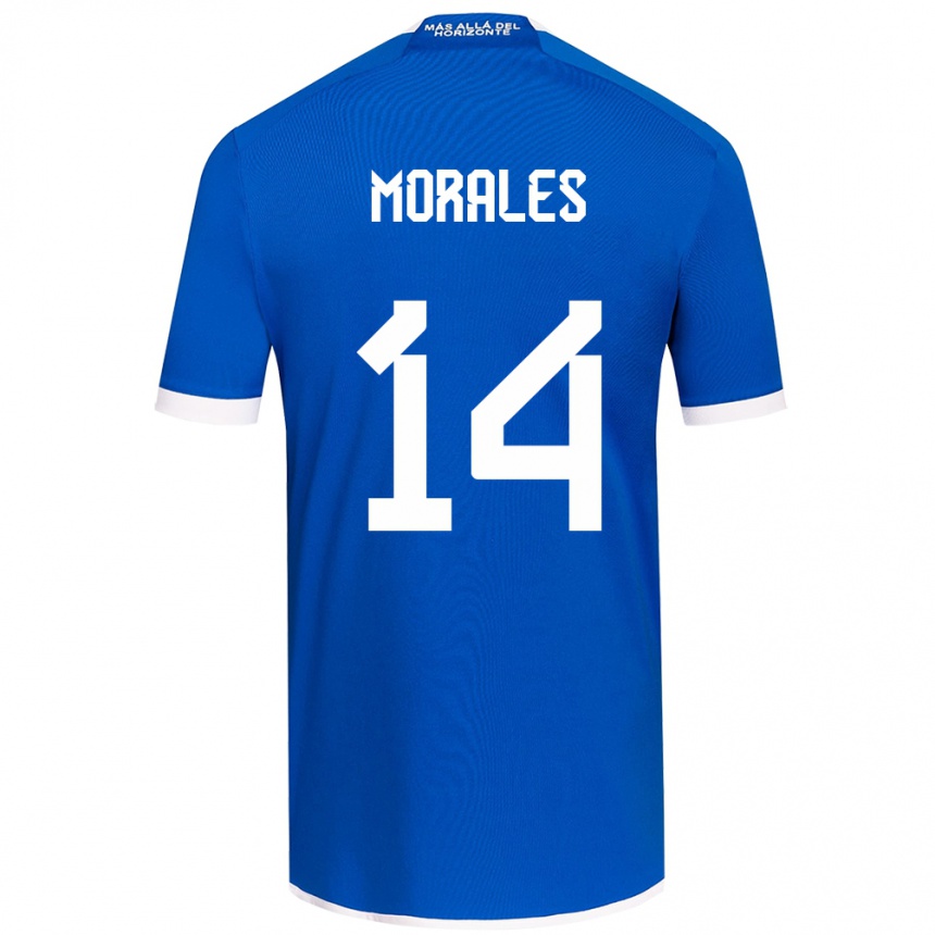 Niño Fútbol Camiseta Marcelo Morales #14 Azul Blanco 1ª Equipación 2024/25