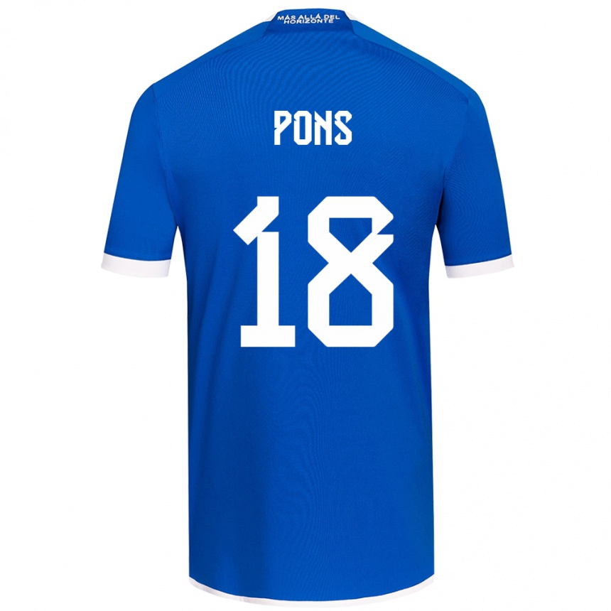 Niño Fútbol Camiseta Luciano Pons #18 Azul Blanco 1ª Equipación 2024/25