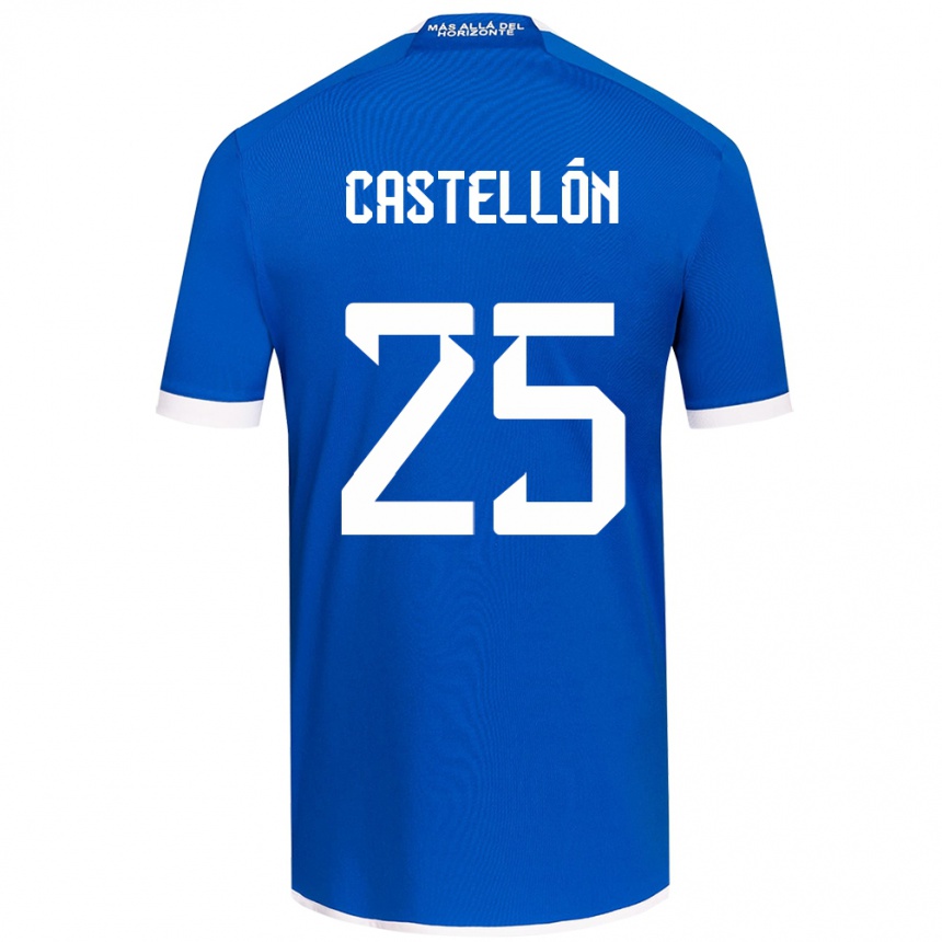 Niño Fútbol Camiseta Gabriel Castellón #25 Azul Blanco 1ª Equipación 2024/25