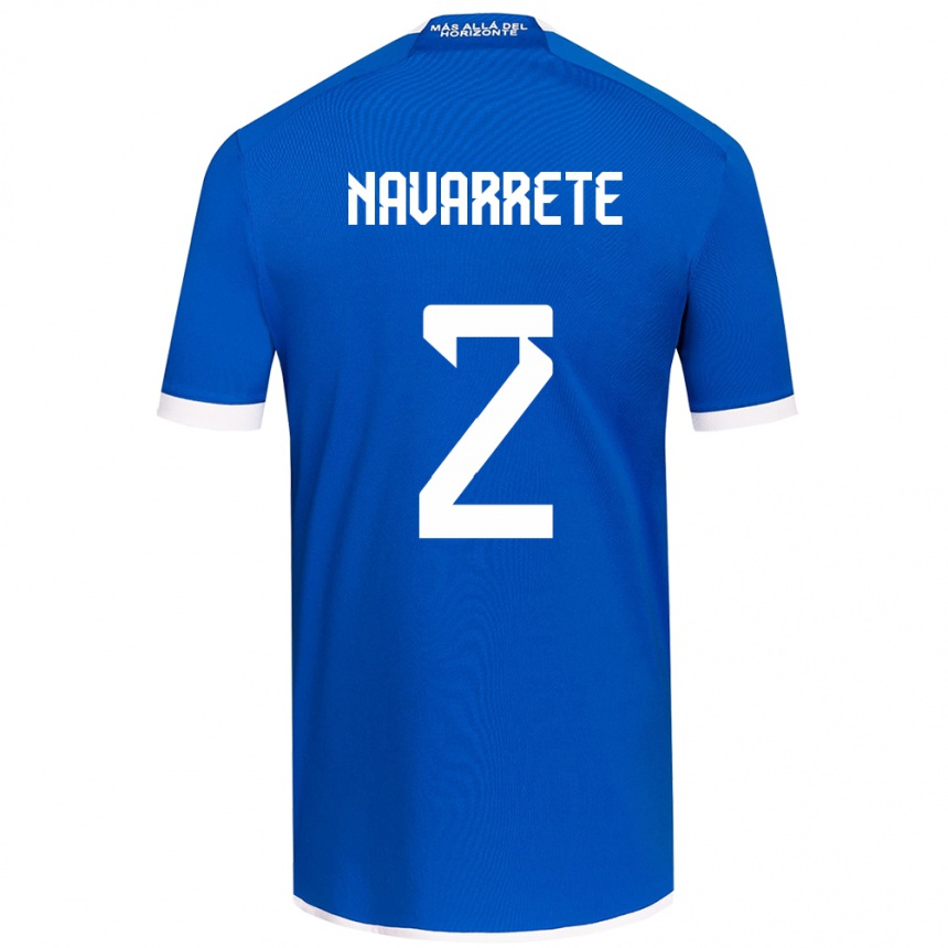 Niño Fútbol Camiseta Daniel Navarrete #2 Azul Blanco 1ª Equipación 2024/25