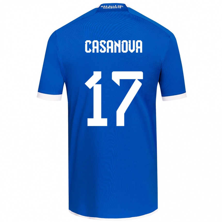 Niño Fútbol Camiseta Luis Casanova #17 Azul Blanco 1ª Equipación 2024/25