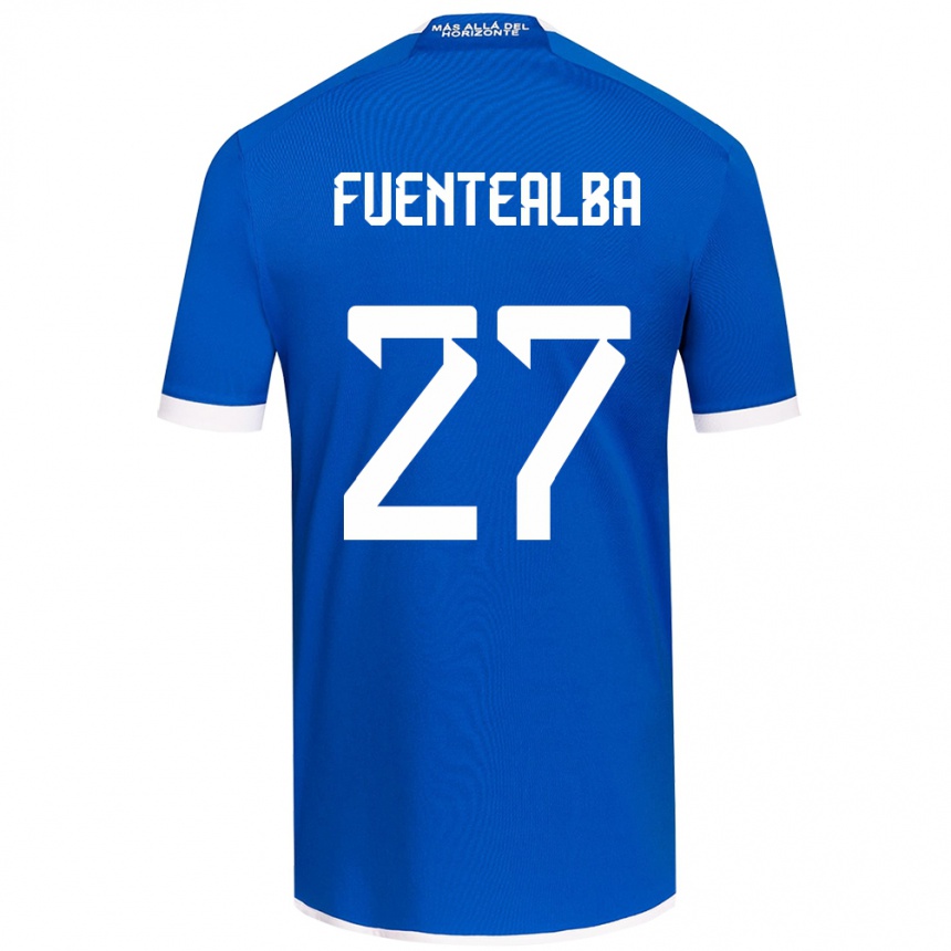 Niño Fútbol Camiseta Jeison Fuentealba #27 Azul Blanco 1ª Equipación 2024/25