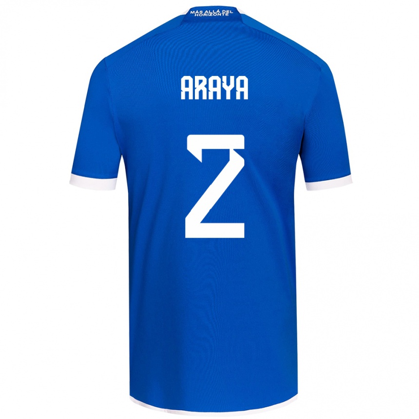 Niño Fútbol Camiseta Fernanda Araya #2 Azul Blanco 1ª Equipación 2024/25