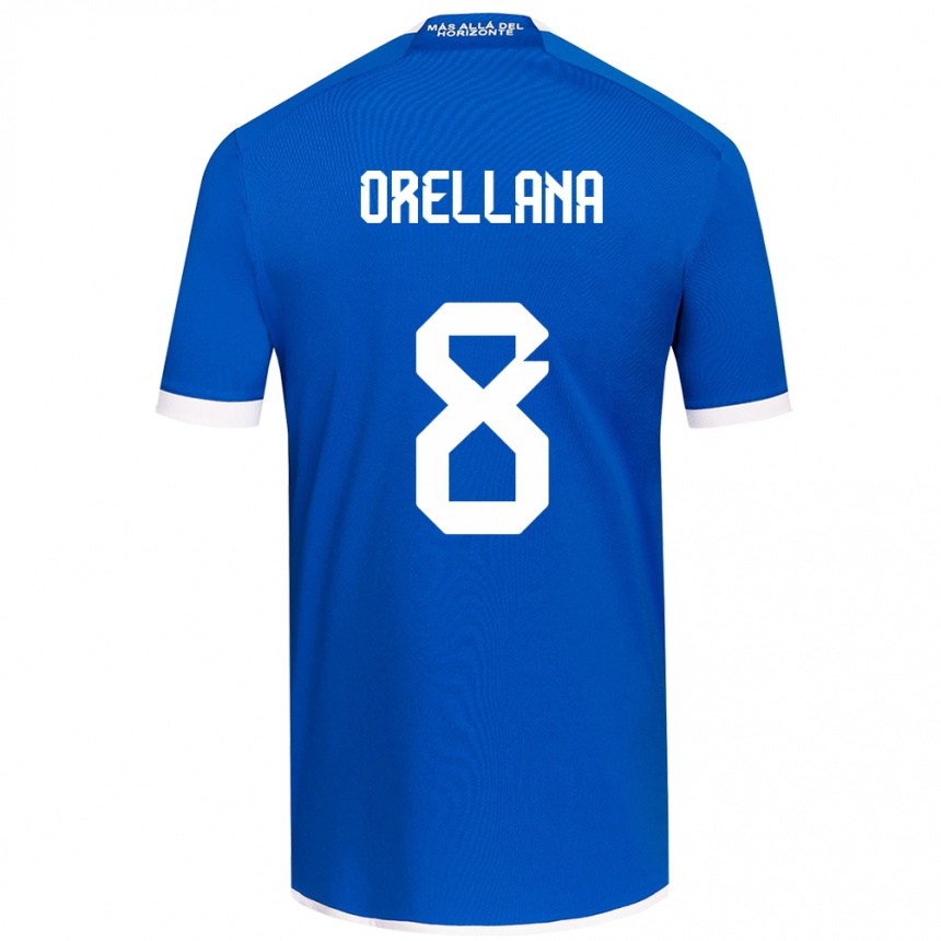 Niño Fútbol Camiseta Denisse Orellana #8 Azul Blanco 1ª Equipación 2024/25