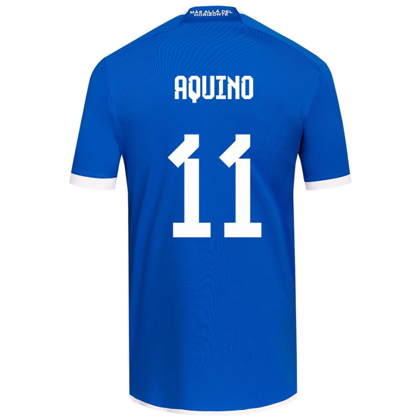 Niño Fútbol Camiseta Yisel Aquino #11 Azul Blanco 1ª Equipación 2024/25