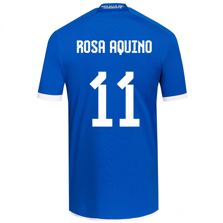 Niño Fútbol Camiseta Rosa Aquino #11 Azul Blanco 1ª Equipación 2024/25