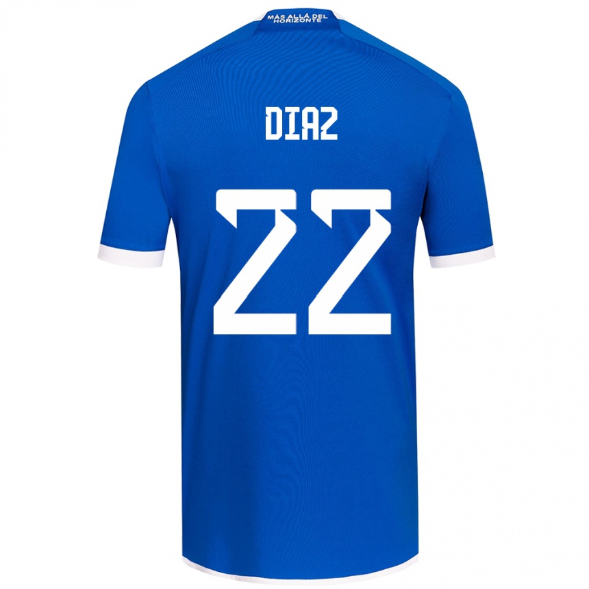 Niño Fútbol Camiseta Valentina Díaz #22 Azul Blanco 1ª Equipación 2024/25