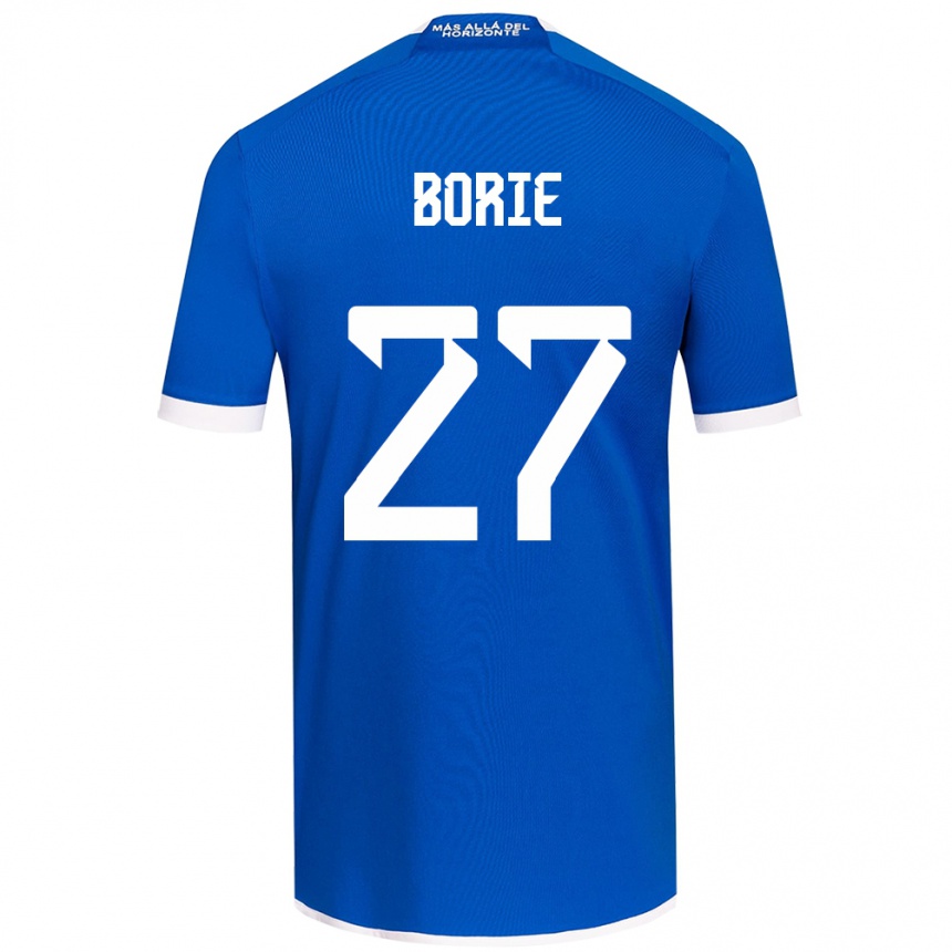 Niño Fútbol Camiseta Emilie Borie #27 Azul Blanco 1ª Equipación 2024/25