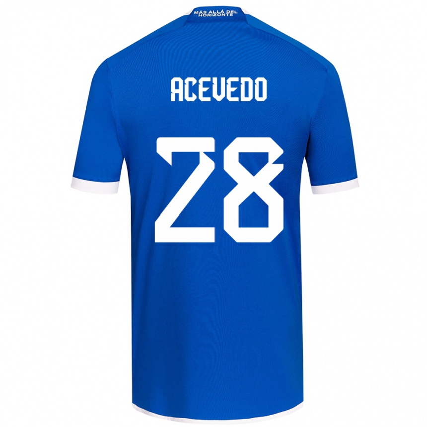 Niño Fútbol Camiseta Florencia Acevedo #28 Azul Blanco 1ª Equipación 2024/25