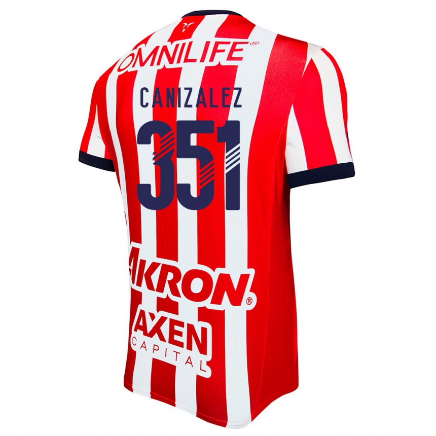 Niño Fútbol Camiseta Djorkaeff Canizalez #351 Rojo Blanco Azul 1ª Equipación 2024/25