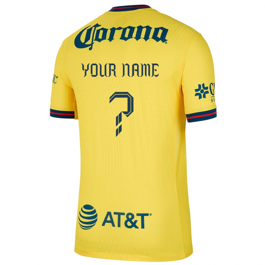 Niño Fútbol Camiseta Su Nombre #0 Amarillo Azul 1ª Equipación 2024/25