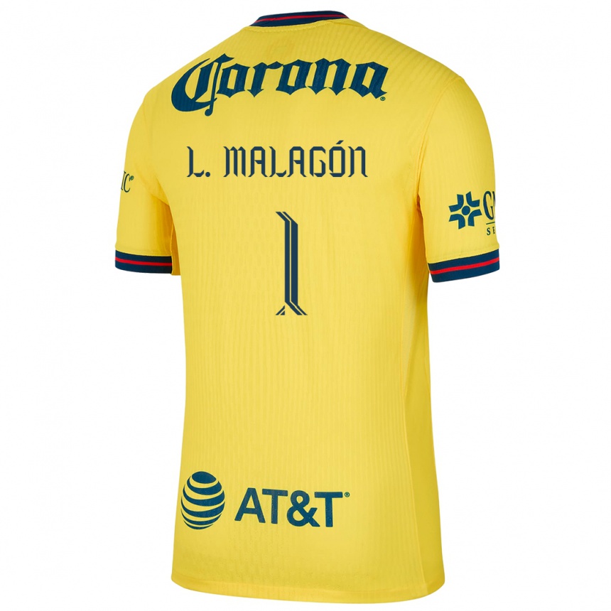 Niño Fútbol Camiseta Luis Malagón #1 Amarillo Azul 1ª Equipación 2024/25