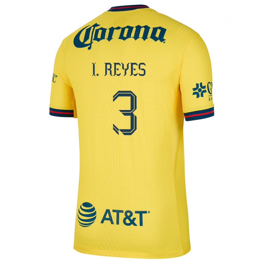 Niño Fútbol Camiseta Israel Reyes #3 Amarillo Azul 1ª Equipación 2024/25