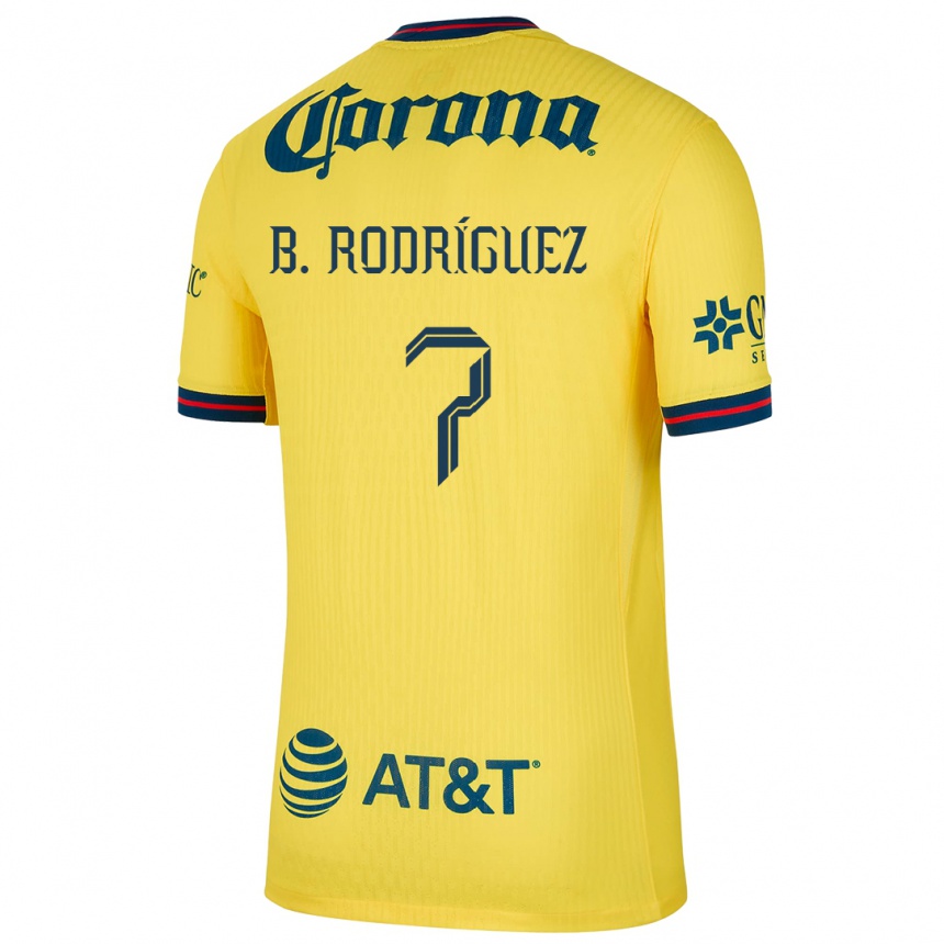 Niño Fútbol Camiseta Brian Rodríguez #7 Amarillo Azul 1ª Equipación 2024/25