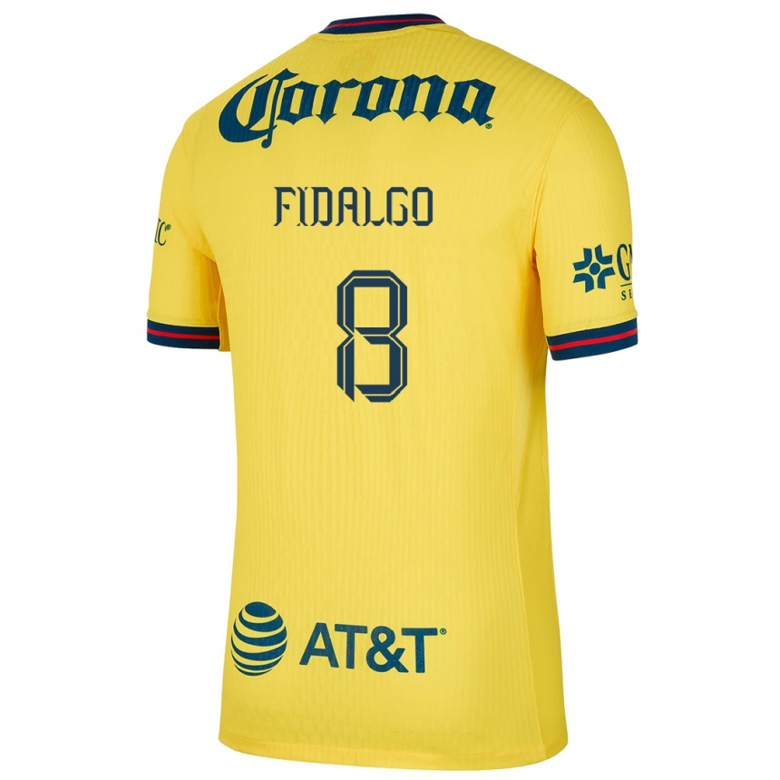 Niño Fútbol Camiseta Álvaro Fidalgo #8 Amarillo Azul 1ª Equipación 2024/25