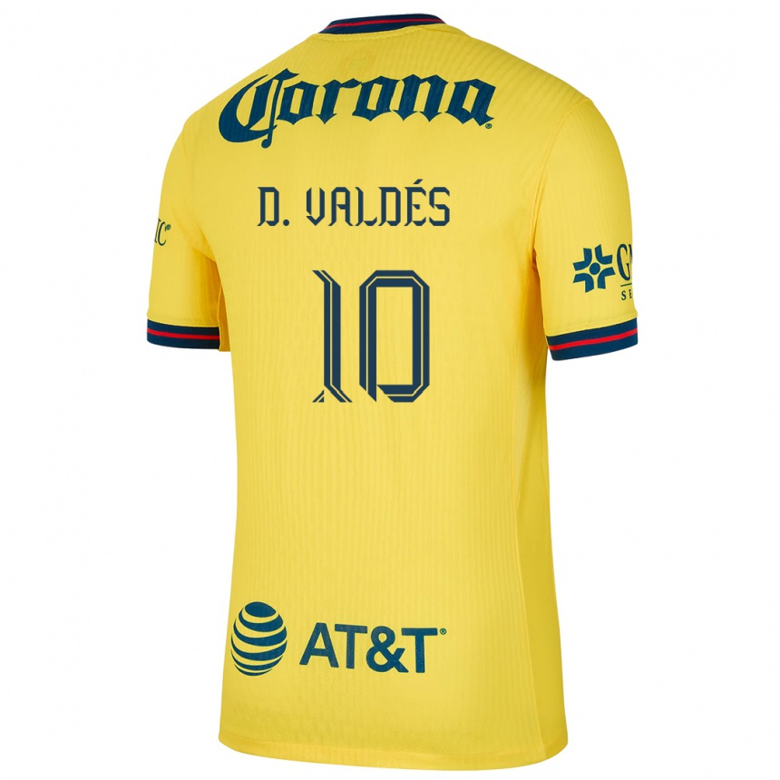 Niño Fútbol Camiseta Diego Valdés #10 Amarillo Azul 1ª Equipación 2024/25