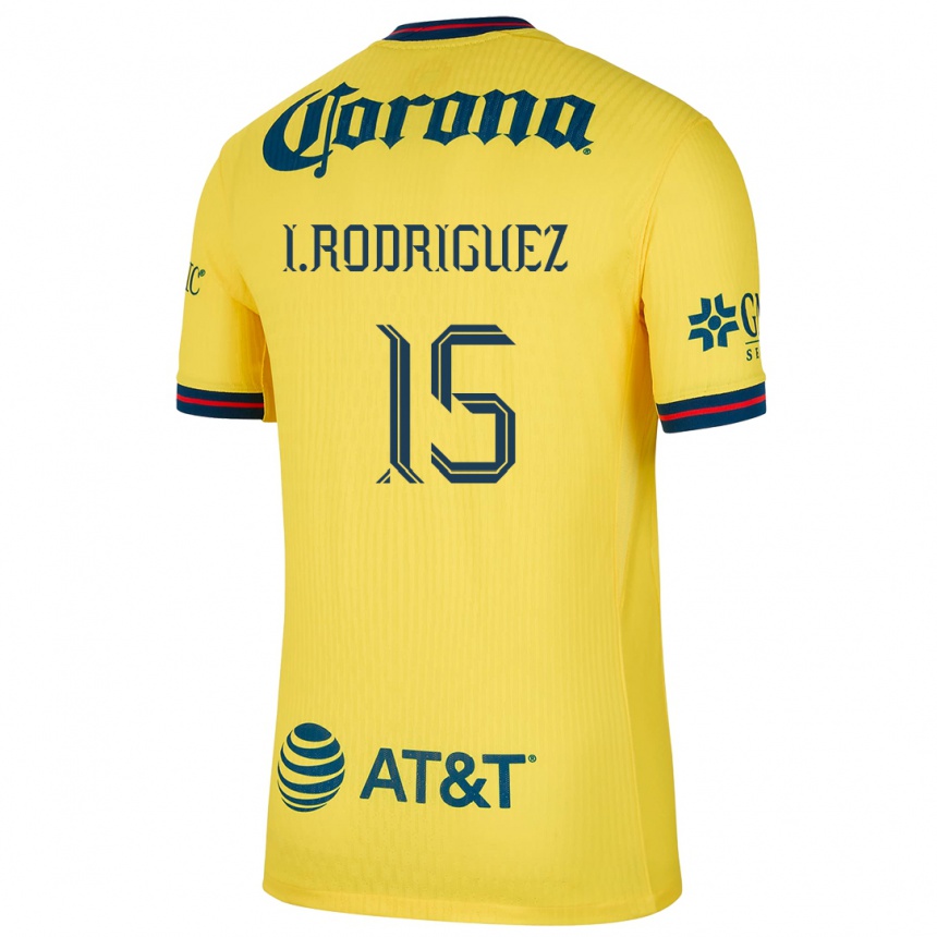 Niño Fútbol Camiseta Iván Rodríguez #15 Amarillo Azul 1ª Equipación 2024/25