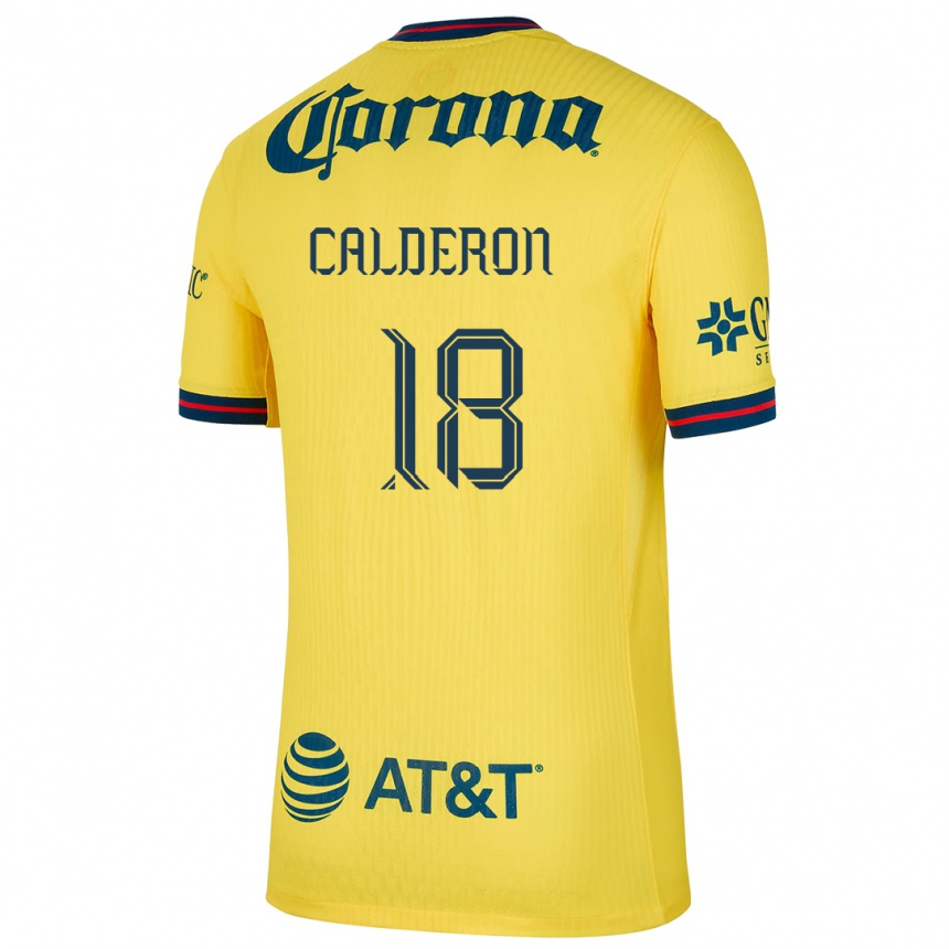 Niño Fútbol Camiseta Cristian Calderón #18 Amarillo Azul 1ª Equipación 2024/25