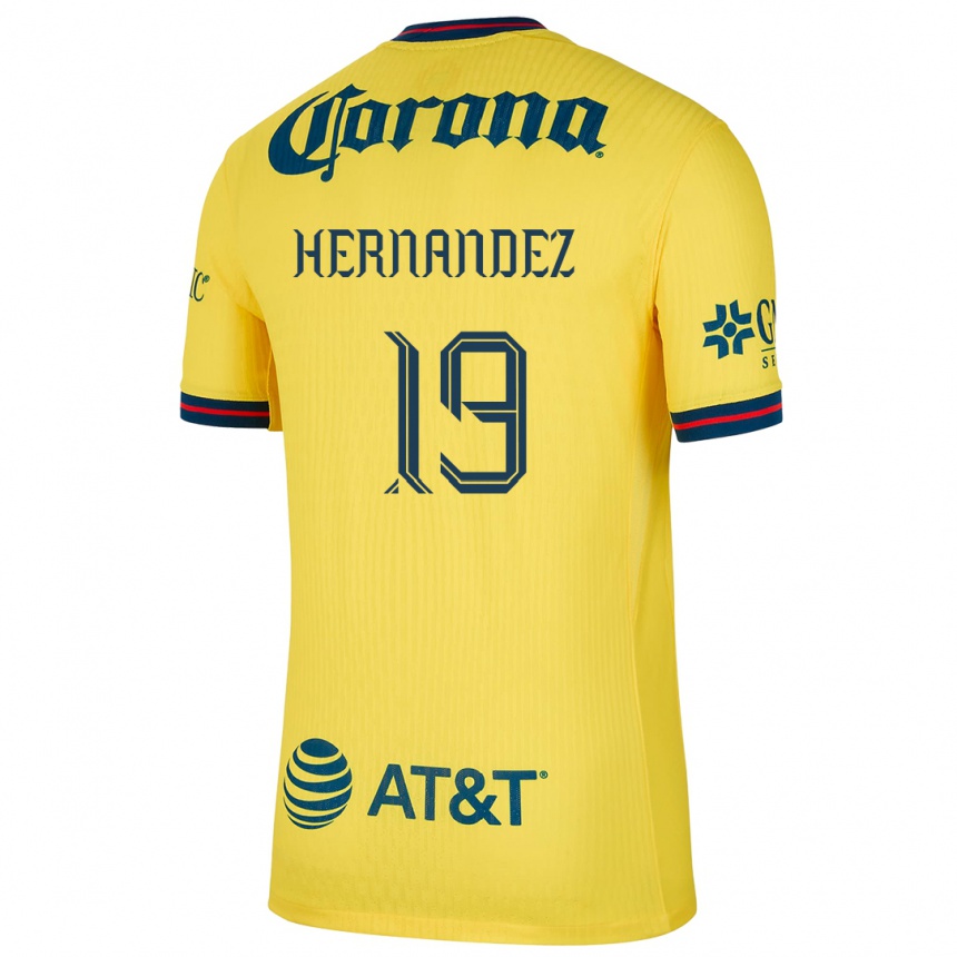 Niño Fútbol Camiseta Illian Hernández #19 Amarillo Azul 1ª Equipación 2024/25