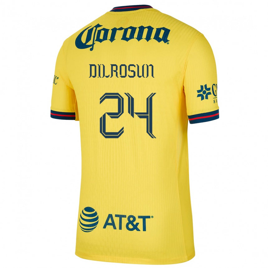 Niño Fútbol Camiseta Javairô Dilrosun #24 Amarillo Azul 1ª Equipación 2024/25