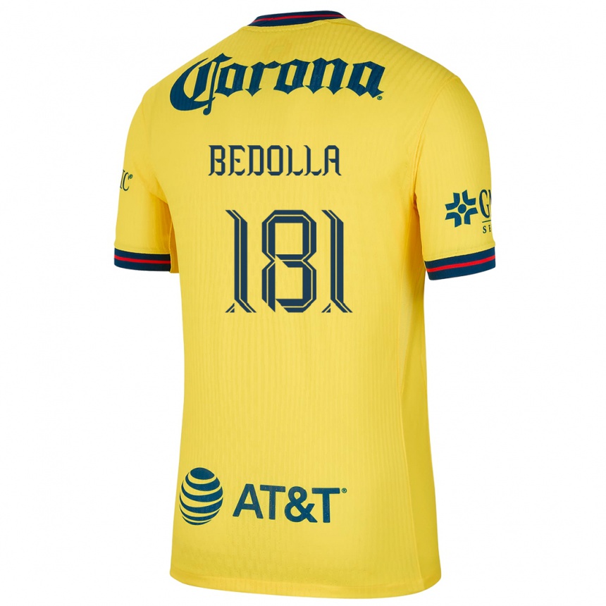 Niño Fútbol Camiseta Paolo Bedolla #181 Amarillo Azul 1ª Equipación 2024/25