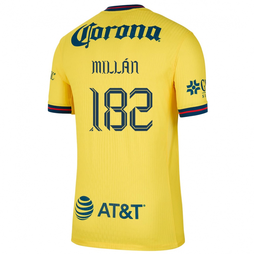 Niño Fútbol Camiseta Daniel Millán #182 Amarillo Azul 1ª Equipación 2024/25