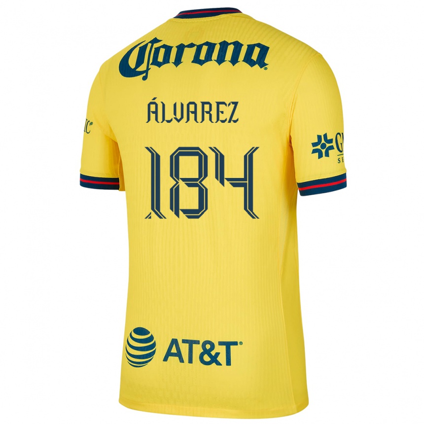 Niño Fútbol Camiseta Antonio Álvarez #184 Amarillo Azul 1ª Equipación 2024/25