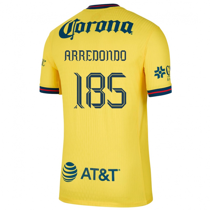 Niño Fútbol Camiseta Aarón Arredondo #185 Amarillo Azul 1ª Equipación 2024/25