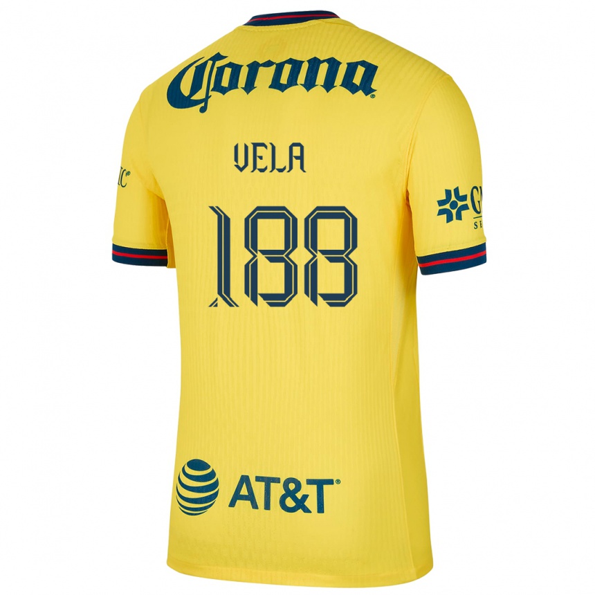 Niño Fútbol Camiseta Christo Vela #188 Amarillo Azul 1ª Equipación 2024/25