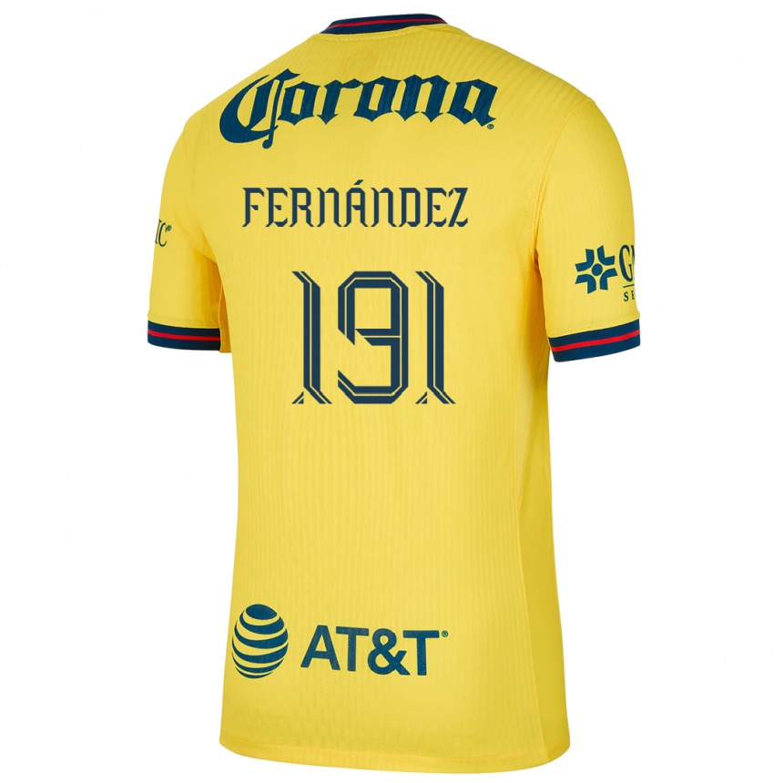 Niño Fútbol Camiseta Adrián Fernández #191 Amarillo Azul 1ª Equipación 2024/25