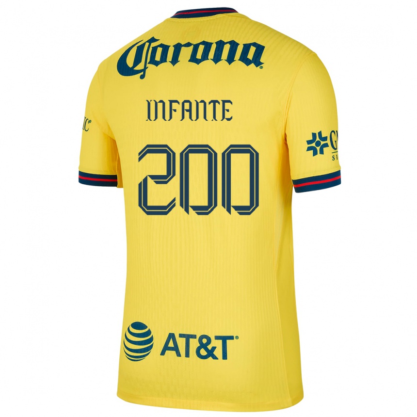 Niño Fútbol Camiseta Armando Infante #200 Amarillo Azul 1ª Equipación 2024/25