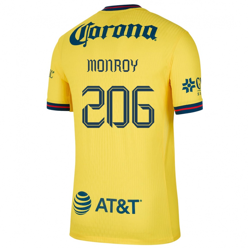 Niño Fútbol Camiseta Diego Monroy #206 Amarillo Azul 1ª Equipación 2024/25