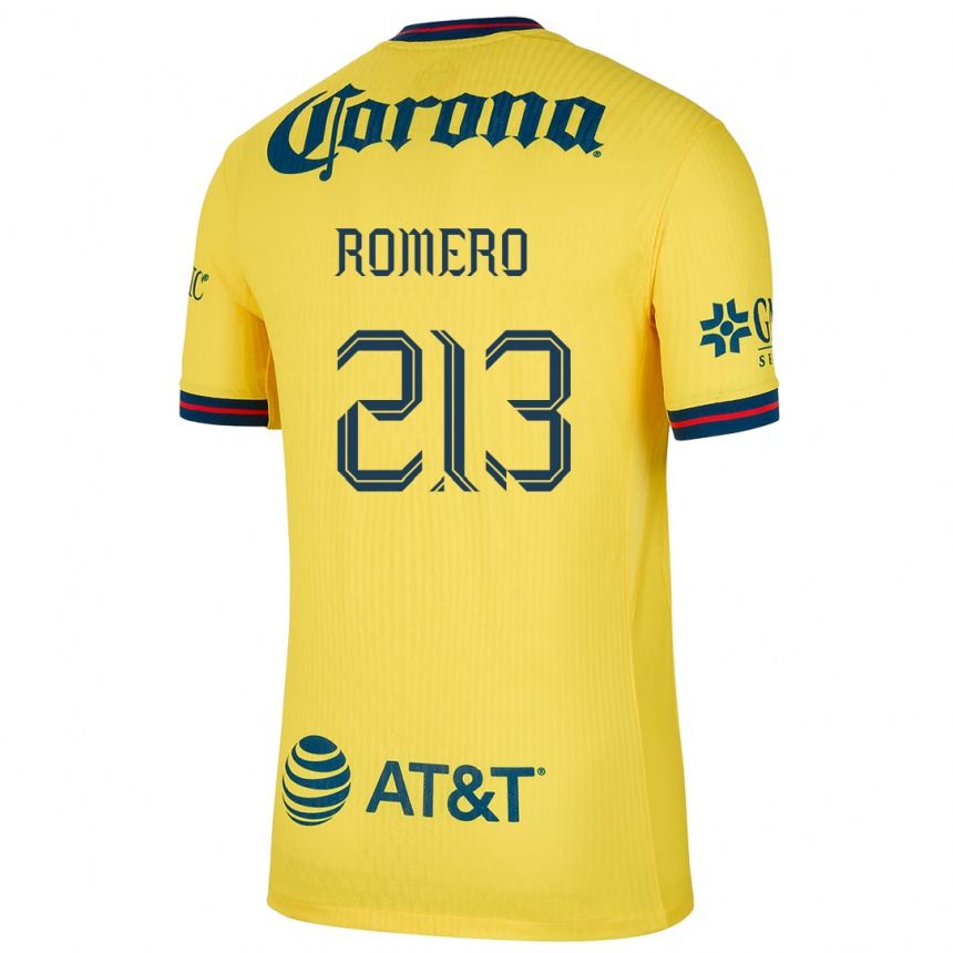 Niño Fútbol Camiseta Axel Romero #213 Amarillo Azul 1ª Equipación 2024/25