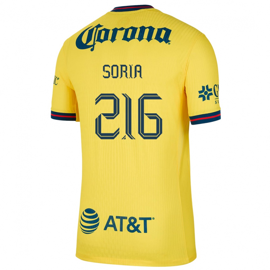 Niño Fútbol Camiseta Emiliano Soria #216 Amarillo Azul 1ª Equipación 2024/25