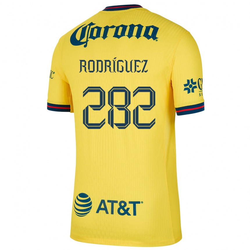 Niño Fútbol Camiseta Francisco Rodríguez #282 Amarillo Azul 1ª Equipación 2024/25