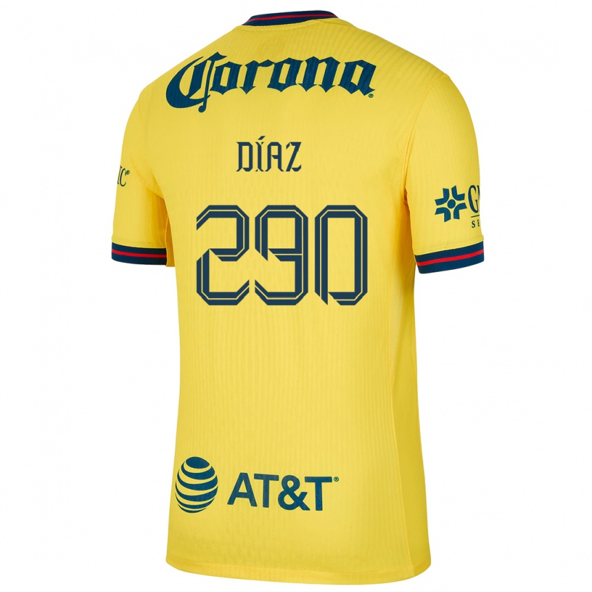 Niño Fútbol Camiseta Julio Díaz #290 Amarillo Azul 1ª Equipación 2024/25