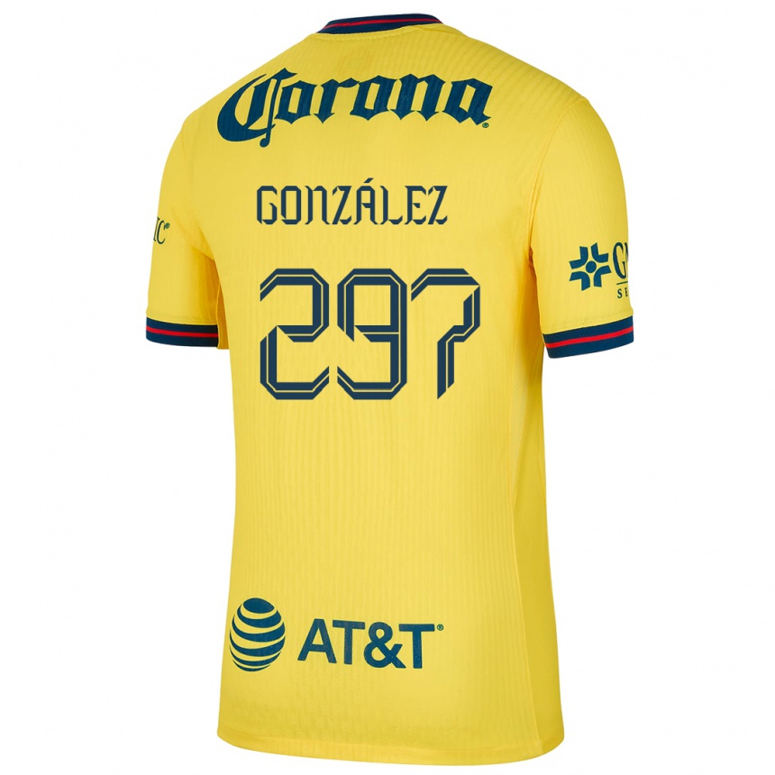 Niño Fútbol Camiseta Océlotl González #297 Amarillo Azul 1ª Equipación 2024/25