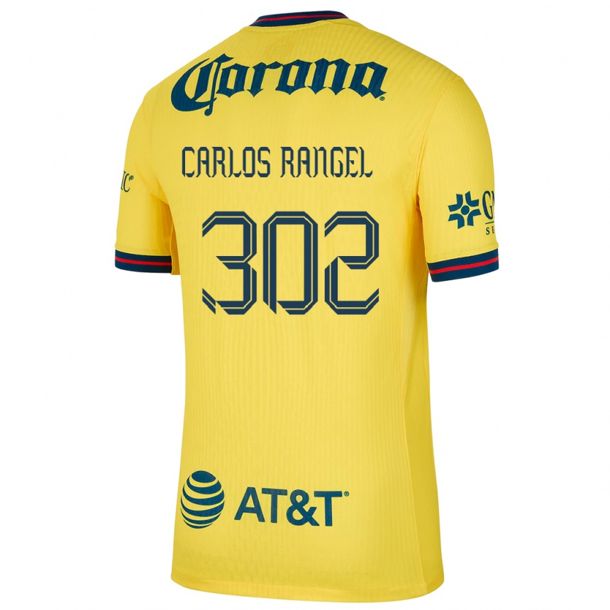 Niño Fútbol Camiseta Juan Carlos Rangel #302 Amarillo Azul 1ª Equipación 2024/25