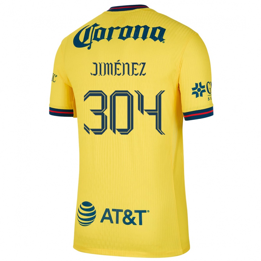 Niño Fútbol Camiseta Derek Jiménez #304 Amarillo Azul 1ª Equipación 2024/25