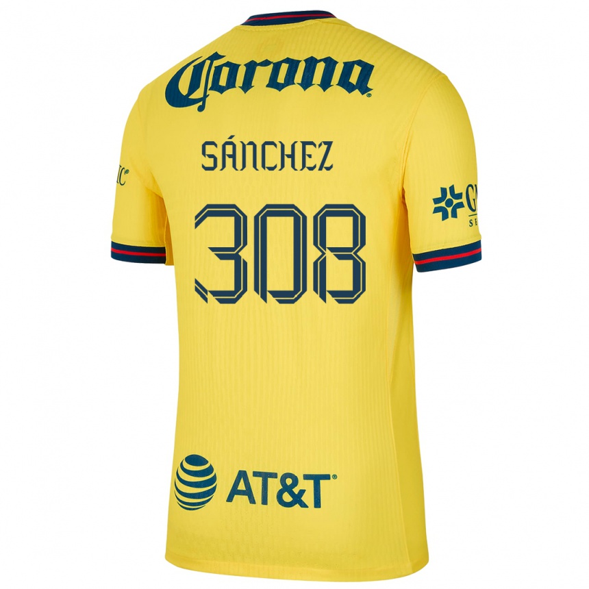 Niño Fútbol Camiseta Oswaldo Sánchez #308 Amarillo Azul 1ª Equipación 2024/25