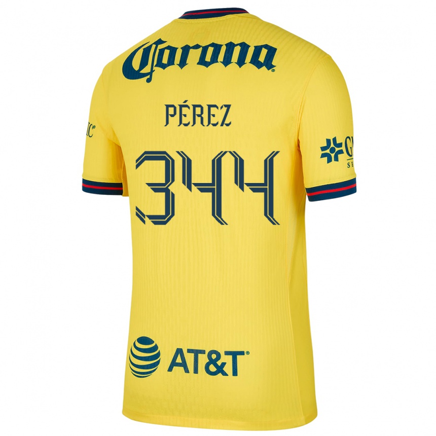 Niño Fútbol Camiseta Froylan Pérez #344 Amarillo Azul 1ª Equipación 2024/25