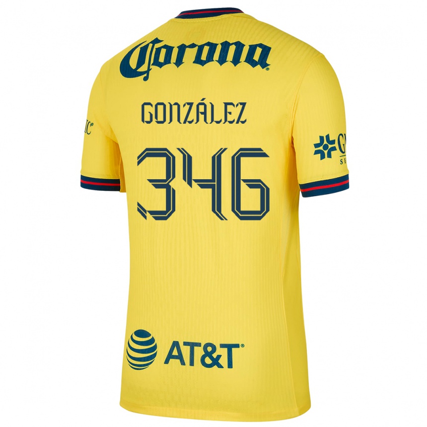 Niño Fútbol Camiseta Ricardo González #346 Amarillo Azul 1ª Equipación 2024/25