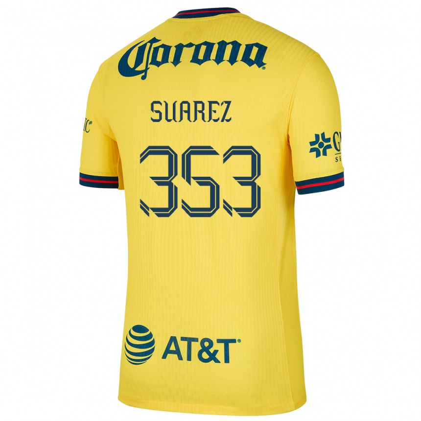 Niño Fútbol Camiseta Irwin Suarez #353 Amarillo Azul 1ª Equipación 2024/25