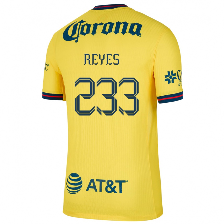 Niño Fútbol Camiseta Andrés Reyes #233 Amarillo Azul 1ª Equipación 2024/25