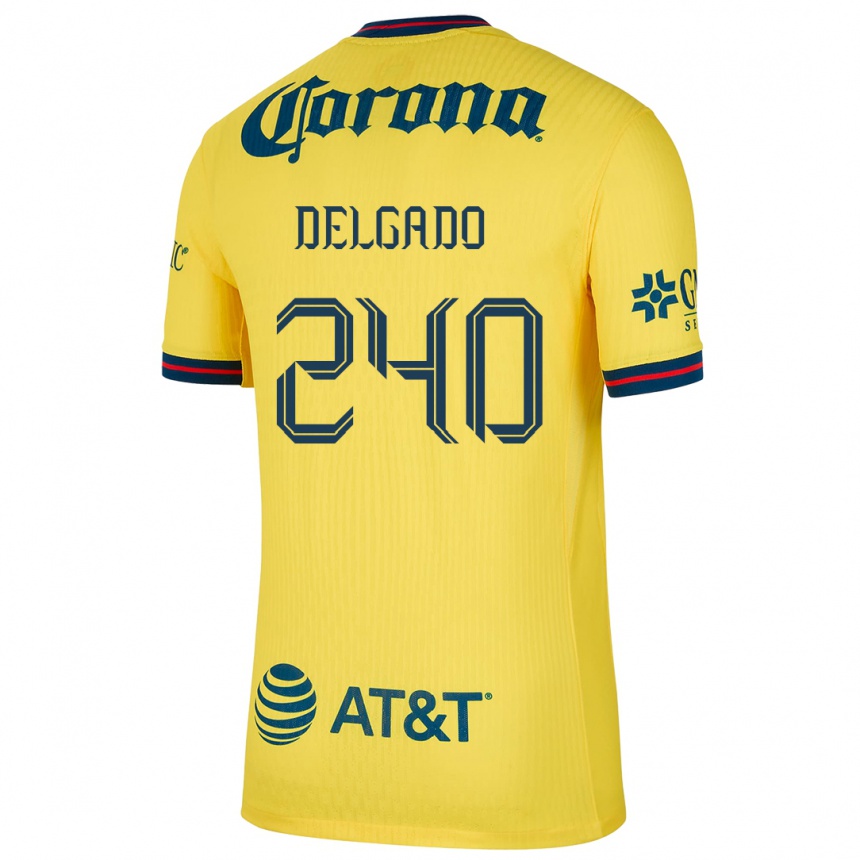 Niño Fútbol Camiseta Gael Delgado #240 Amarillo Azul 1ª Equipación 2024/25