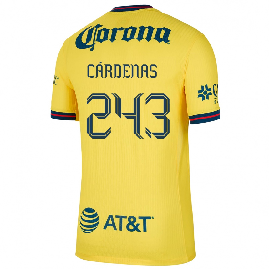 Niño Fútbol Camiseta Alejandro Cárdenas #243 Amarillo Azul 1ª Equipación 2024/25