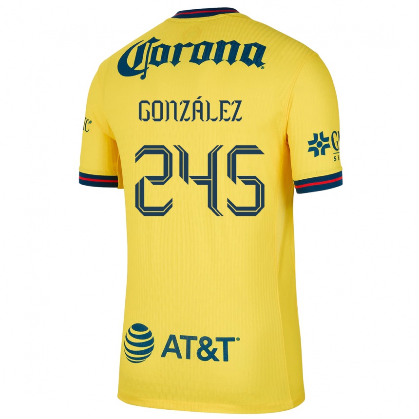 Niño Fútbol Camiseta Enrique González #245 Amarillo Azul 1ª Equipación 2024/25