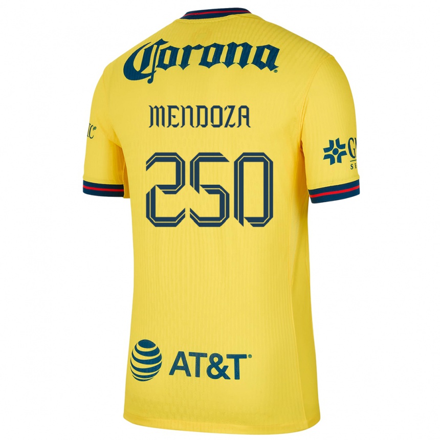 Niño Fútbol Camiseta Luis Mendoza #250 Amarillo Azul 1ª Equipación 2024/25